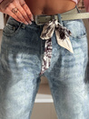 Damen Denim Slim Fit Hose mit Gürtel FLORETTA blau Dstreet UY2490