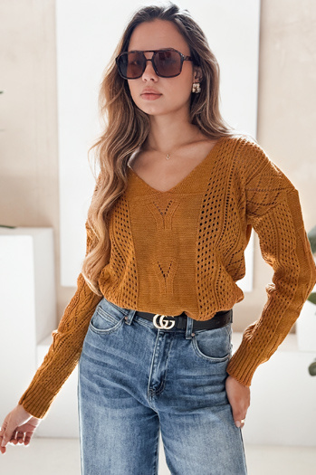 Damen Lange Pullover DARIA Farbe Camel DSTREET MY1727