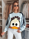 Damen Sweatshirt in Übergröße mit Patches CUTE MAKEX blau Dstreet BY1490