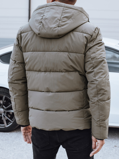 Herren Steppwinterjacke mit Kapuze beige Dstreet TX5065