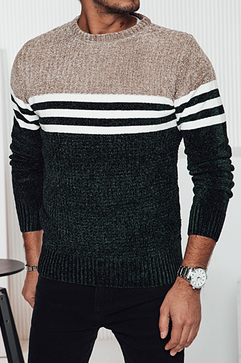 Grün gestreifter Pullover für Männer Dstreet WX2231