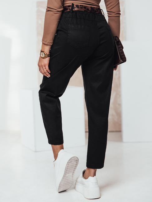 Damen Einheitsgröße LEOCINCIN Hose mit Gürtel schwarz Dstreet UY2260