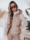 Damen Steppweste mit Kapuze MISSVEST dunkelbeige Dstreet TY5021