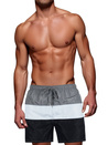 Graue und weiße Badeshorts für Männer Dstreet SX2519