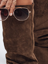 Damenstiefel mit Crinkle Schaft Wildleder camel Dstreet ZY1124