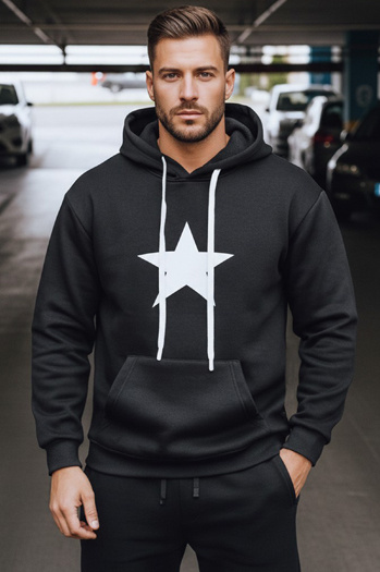 Herren Kapuzenpullover schwarz Dstreet BX5924