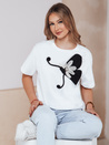 Damen-T-Shirt mit Verzierung PEARLI weiß Dstreet RY2718