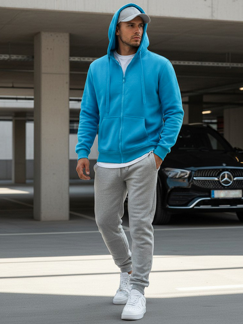 Herren Kapuzenpullover Hellblau Dstreet BX4689