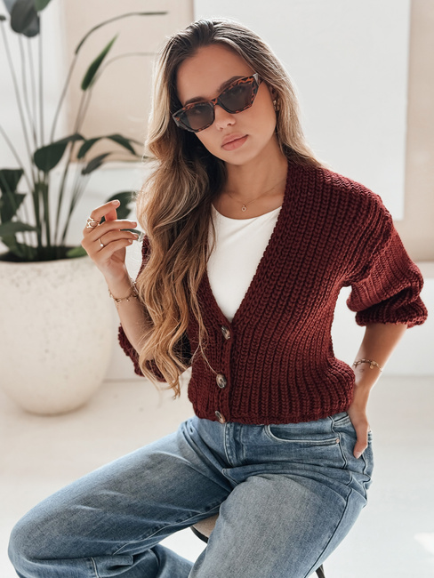 Damen Strickjacke NUTI Farbe Weinrot DSTREET MY1674
