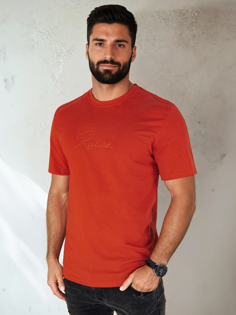 Herren T-shirt mit Aufdruck Farbe Orange DSTREET RX5411