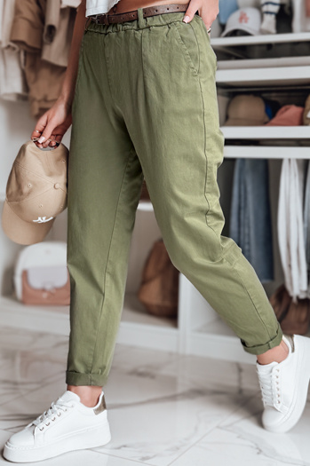Damen Chinohose mit Gürtel RELCIX khaki Dstreet UY2582