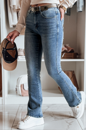 Damen Denim Schlaghose mit Gürtel FITLOW blau Dstreet UY2466