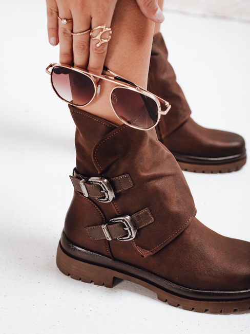 Frauen braune Stiefel Dstreet ZY1149