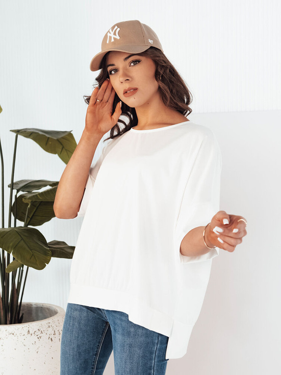 Damen Bluse mit kurze Ärmeln JOILL Farbe Weiß DSTREET RY2472