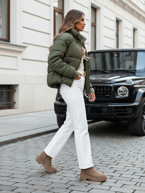 Kurze Damen-Winter-Steppjacke VIBEGIRL grün Dstreet TY4946