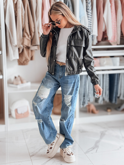 Damen Denim Baggy Hose mit Löchern DEMARIP blau Dstreet UY2486