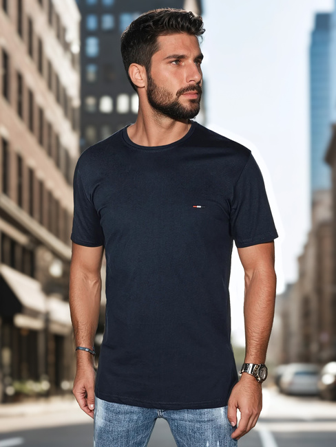 Besticktes Herren-T-Shirt navyblau Dstreet RX5633