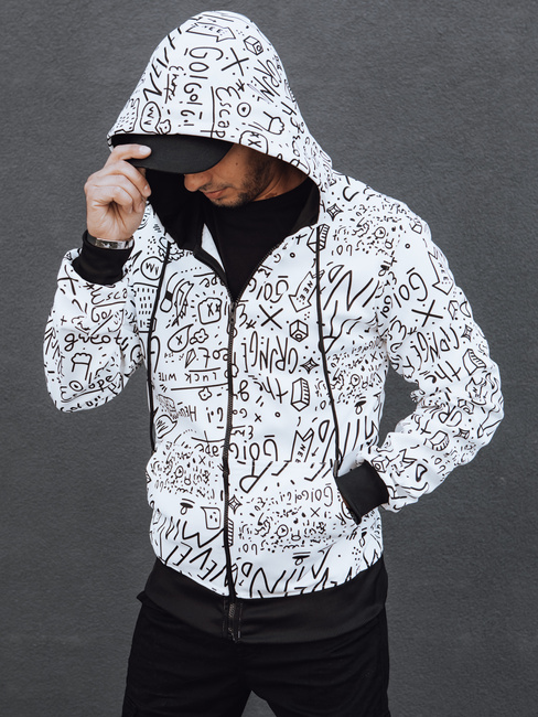 Herren Kapuzenpulli mit Reißverschluss weiß Dstreet BX5811