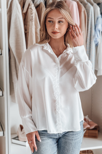 Damenhemd in Übergröße SATINIA weiß Dstreet DY0449