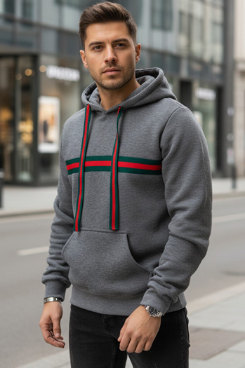 Herren Kapuzenpulli dunkelgrau Dstreet BX5937