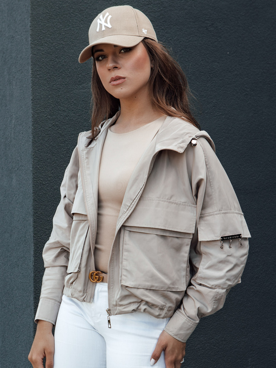 Damen Übergangsjacke mit Kapuze BUNOL beige Dstreet TY4468