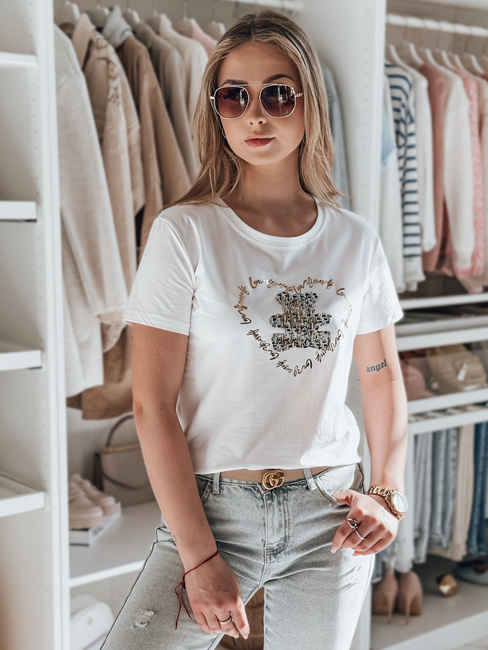 Damen-Teddybär T-Shirt TEDDYCAP weiß Dstreet RY2745
