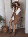 Damen Lange Weste ARTEMI Farbe Camel DSTREET TY3940