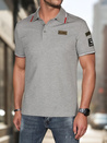 Herren Poloshirt mit Patches grau Dstreet PX0633