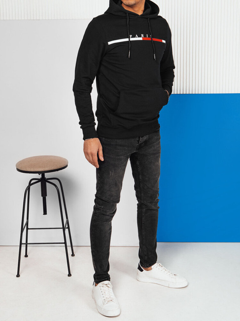 Herren Sweatshirt mit Aufdruck Farbe Schwarz DSTREET BX5731
