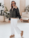 Damen Lederjacke SHEREB mit Schafsfell schwarz Dstreet TY4756