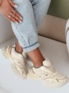Damen Sport Turnschuhe beige Dstreet ZY1008
