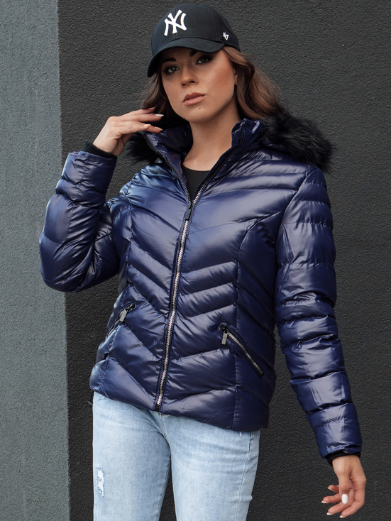 Damen Winterjacke mit Kapuze CRUNKIES navy blau Dstreet TY4491