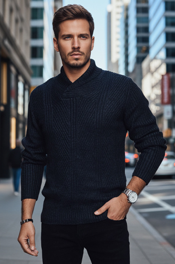 Marineblauer Herren-Pullover Dstreet WX2257z