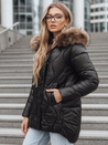 Damen Winterjacke mit Kunstpelz schwarz Dstreet TY5501
