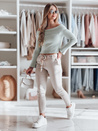 Damen Stoff Chinohose mit Gürtel ROSSALI hellbeige Dstreet UY2537