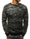 Herren Sweatshirt ohne Kapuze mit Motiv Schwarzgrau BX3677