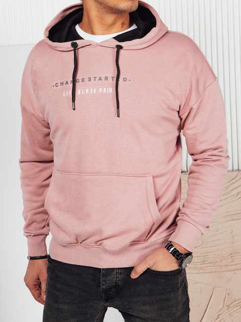 Herren Sweatshirt mit Aufdruck Farbe Rosa DSTREET BX5719