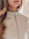 Damen Leder Ramones Jacke LOVEBIKER grau Dstreet TY5214