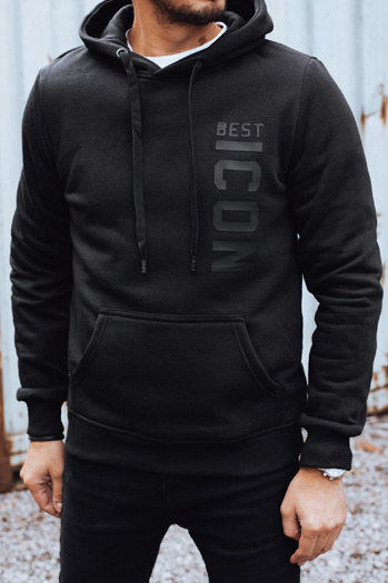 Isoliertes Herren Sweatshirt mit Druck schwarz Dstreet BX5917