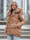 Damen Winter Steppjacke mit Kapuze camel Dstreet TY5508