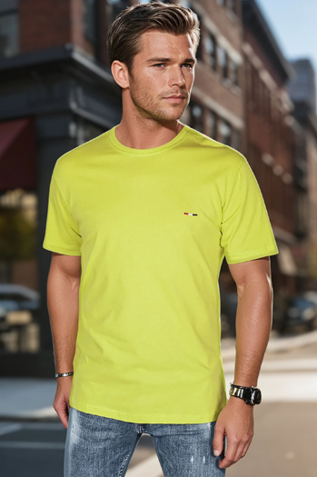 Herren-T-Shirt mit Stickerei gelb Dstreet RX5637