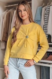 Damen Sweatshirt in Übergröße mit PETITKA Blume gelb Dstreet BY1390