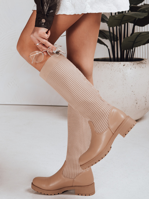 Damen khakifarbene Sockenstiefel Dstreet ZY1308