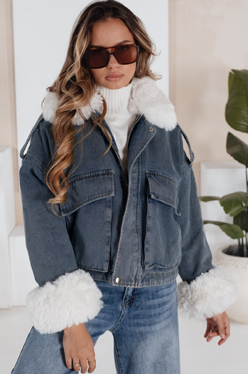 Winter-Jeansjacke mit Pelz blau Dstreet TY5160