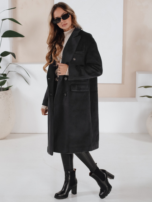 Damen Wintermantel lang oversize schwarz Dstreet NY0765