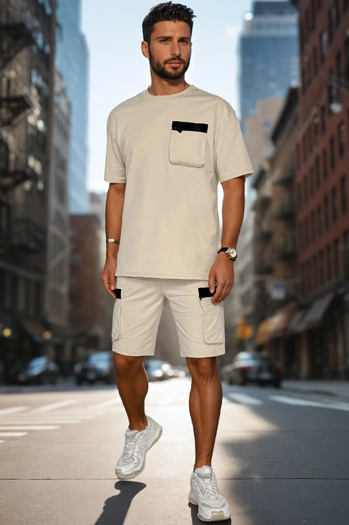 Khakifarbener Trainingsanzug für Männer Dstreet AX0809