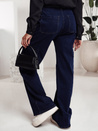 Damen-Baggy-Hose FITZONE denim cargo dunkelblau Dstreet UY2243