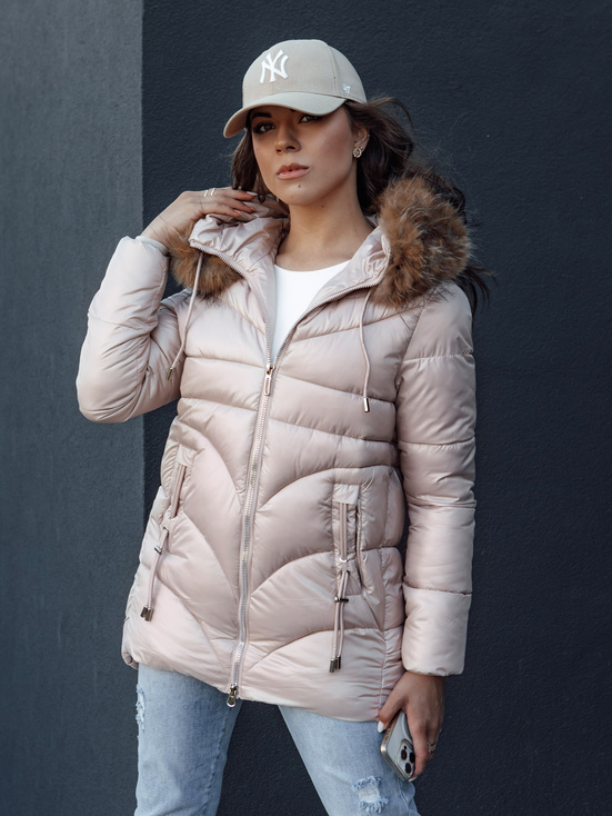 Damen Winterjacke mit Kapuze WINTERCHIC rosa Dstreet TY4441