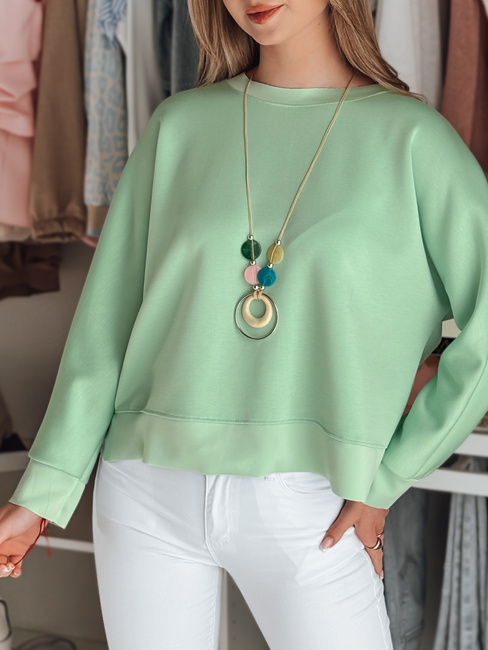 Oversize-Bluse für Damen in Buttercreme mit mintfarbenem NUBISS-Anhänger Dstreet RY2801