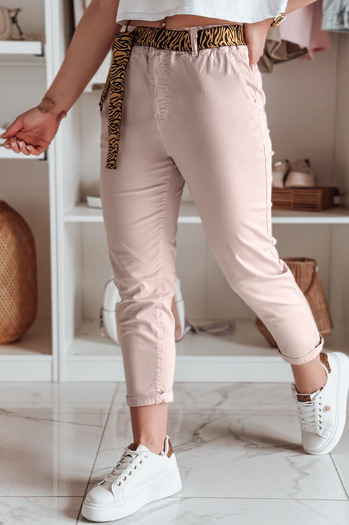 Damen Freizeithose mit Gürtel MADELINA rosa Dstreet UY2627